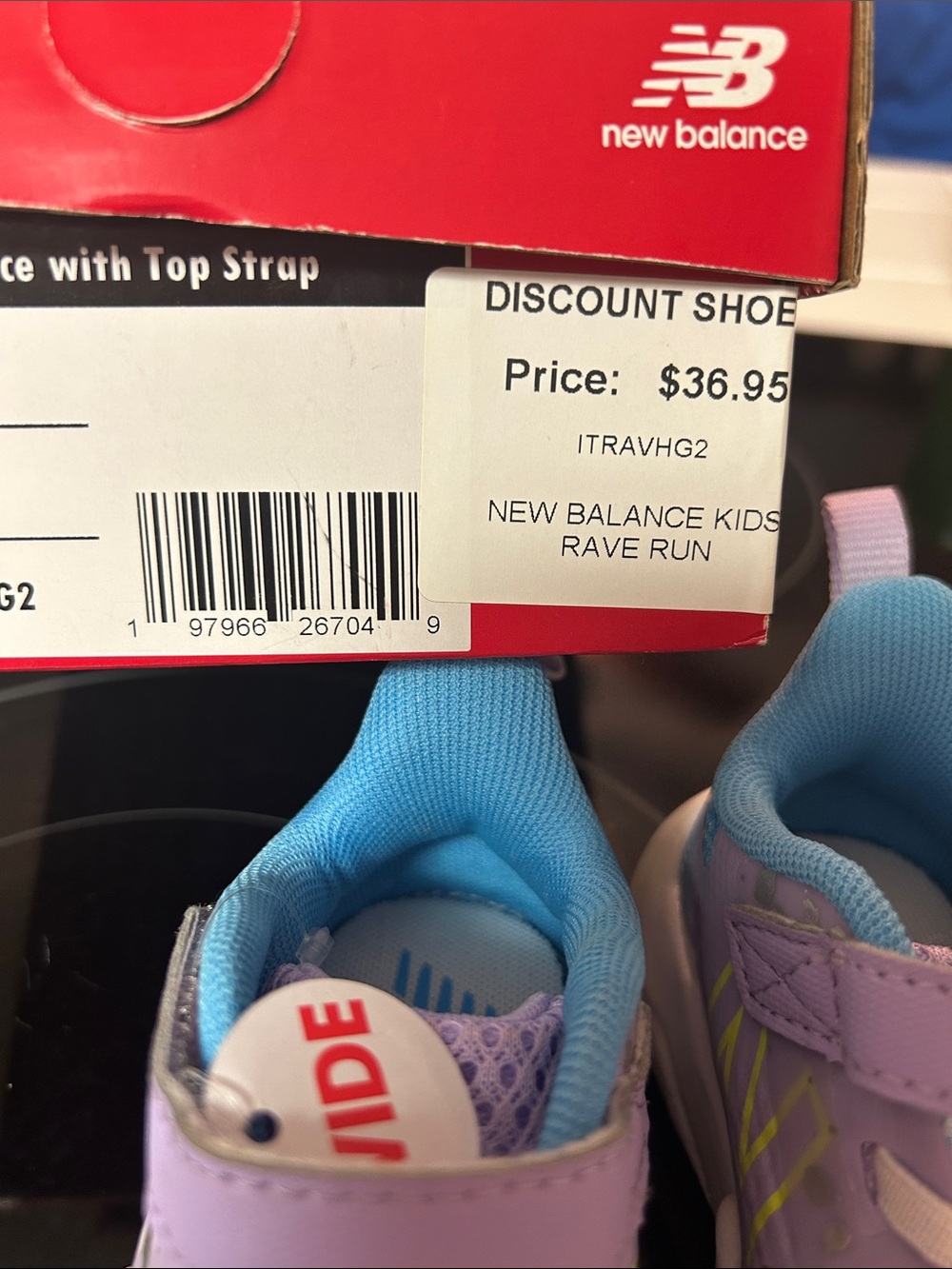 New Balance Kids Lavender and Blue Slip-On Sneakers with Neon Accent - Picture 5 of 5